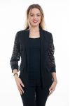 CHAQUETA BLAZER DE ENCAJE NEGRO 6077