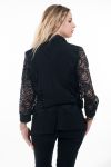 CHAQUETA BLAZER DE ENCAJE NEGRO 6077