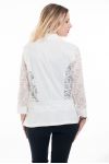 CHAQUETA BLAZER DE ENCAJE 6077-BLANCO