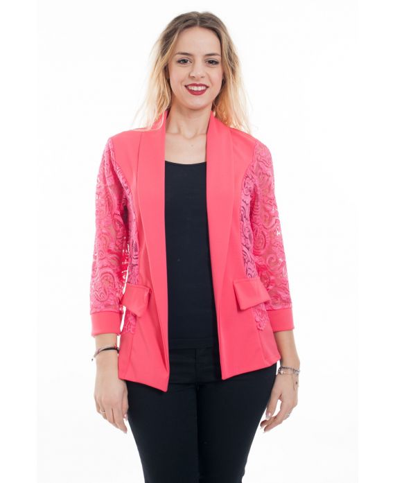 GIACCA BLAZER IN PIZZO 6077 FUSHIA