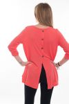 T-SHIRT BACK HAS BUTTONS 6061 CORAL