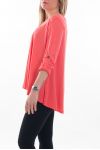 T-SHIRT BACK HAS BUTTONS 6061 CORAL