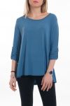 T-SHIRT DOS A BOUTONS 6061 BLEU