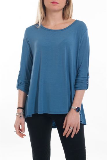 T-SHIRT BACK HAS BUTTONS 6061 BLUE