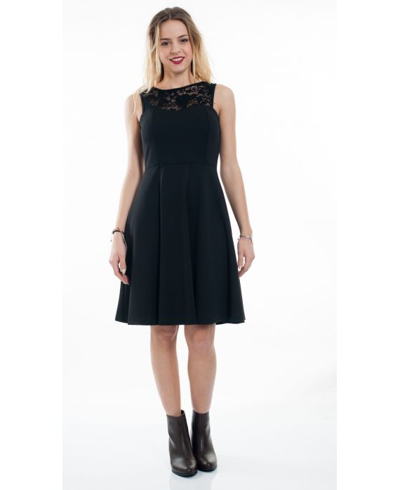 VESTIDO DE ENCAJE 6078 NEGRO