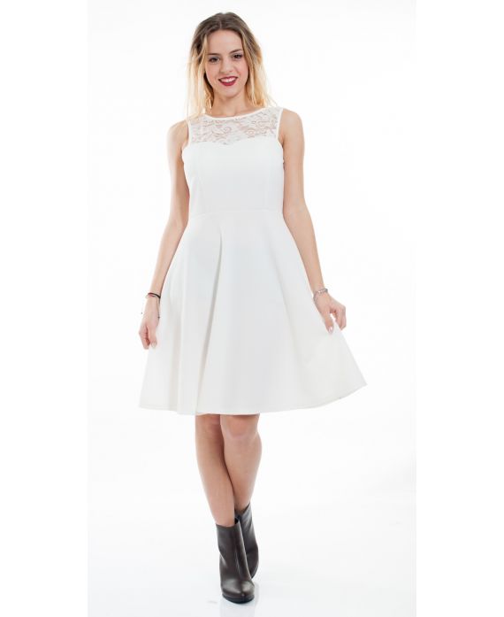 ROBE DENTELLE 6078 BLANC