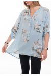 BLUSE BLUMEN 6090 BLAU