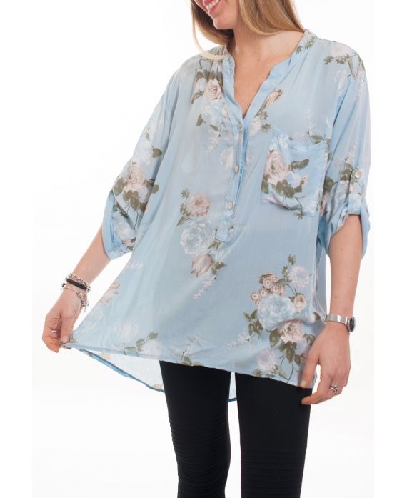 BLOUSE BLOEMEN 6090 BLAUW