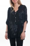 BLUSE BLUMEN 6090 SCHWARZ