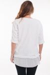 GRANDE TAILLE T-SHIRT IMPRIME BI-MATIERE 6066 BLANC