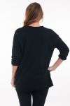 LARGE SIZE T-SHIRT FLOCKING GIRL 6067 BLACK