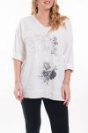 LARGE SIZE T-SHIRT FLOCKING GIRL 6067 WHITE