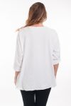 LARGE SIZE T-SHIRT FLOCKING GIRL 6067 WHITE