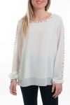 BLOUSE CLOUTEE 6088 BLANC