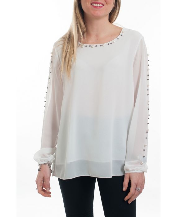 BLOUSE CLOUTEE 6088 BLANC