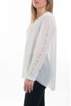 BLOUSE CLOUTEE 6088 BLANC