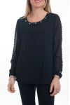 BLOUSE CLOUTEE 6088 NOIR