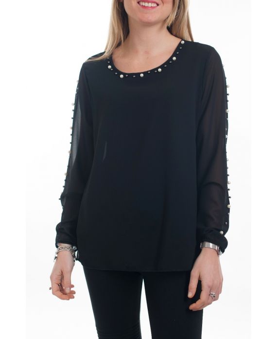 BLOUSE CLOUTEE 6088 ZWART