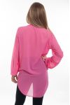 BLOUSE HEEFT EEN V-HALS CLOUTEE 6087 FUCHSIA