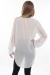 BLOUSE ENCOLURE CLOUTEE 6087 BLANC