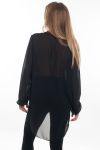 BLOUSE HEEFT EEN V-HALS CLOUTEE 6087 ZWART