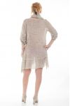 GRANDE TAILLE ENSEMBLE ROBE TUNIQUE + FOULARD 6070 BEIGE