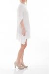 LARGE SIZE SET TUNIC DRESS + SCARF 6070 WHITE