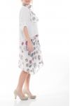 GRANDE TAILLE ENSEMBLE ROBE + FOULARD 6071 BLANC