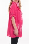 GRANDE TAILLE ENSEMBLE TUNIQUE + FOULARD 6072 FUSHIA