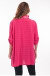 GRANDE TAILLE ENSEMBLE TUNIQUE + FOULARD 6072 FUSHIA