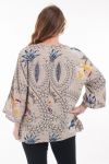 LARGE SIZE TUNIC PRINTED 6073 BEIGE