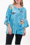 LARGE SIZE TUNIC PRINTED 6073 AZURE