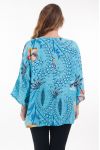 LARGE SIZE TUNIC PRINTED 6073 AZURE