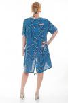 GRANDE TAILLE ROBE TUNIQUE IMPRIMEE 6074 BLEU