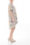 LARGE SIZE TUNIC DRESS PRINTED 6074 BEIGE