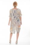 LARGE SIZE TUNIC DRESS PRINTED 6074 BEIGE