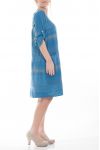 GRANDE TAILLE ROBE 2 POCHES 6075 BLEU