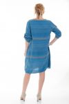 GRANDE TAILLE ROBE 2 POCHES 6075 BLEU