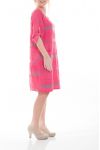 GRANDE TAILLE ROBE 2 POCHES 6075 FUSHIA