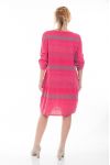 GRANDE TAILLE ROBE 2 POCHES 6075 FUSHIA