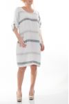 LARGE SIZE DRESS 2 POCKETS 6075 WHITE