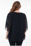 LARGE SIZE TUNIC CLOAK + JEWEL 6059 BLACK