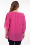 GRANDE TAILLE TUNIQUE VOILAGE + BIJOU 6059 FUSHIA