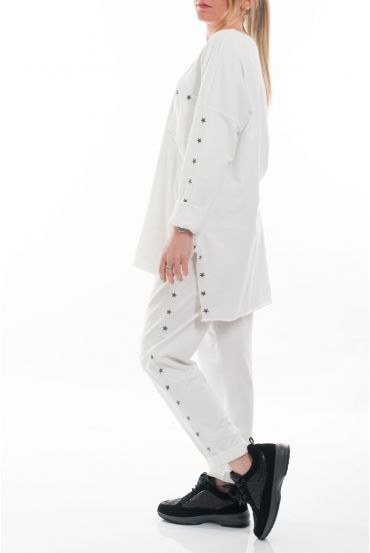 PANTALON ETOILES 6086 BLANC