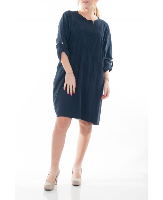 GROßE GRÖßE KLEID TUNIKA 6050 MARINE