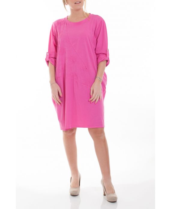 LARGE SIZE TUNIC DRESS 6050 FUSHIA