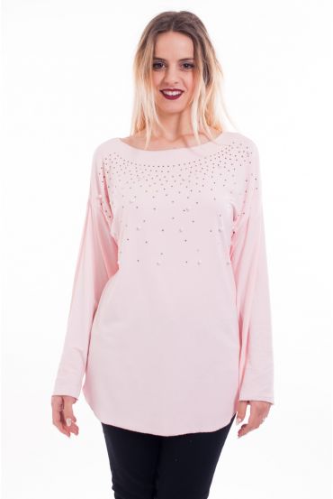 T-SHIRT DE PERLAS 6040 ROSA