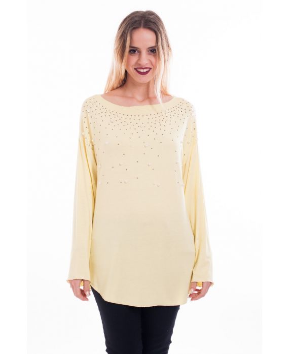 T-SHIRT PERLES 6040 JAUNE