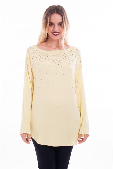 T-SHIRT PERLES 6040 JAUNE