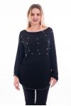 T-SHIRT DE PERLAS 6040 NEGRO